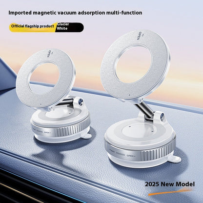 Magnetic Phone Holder With Vacuum Suction Foldable Adjustable Car